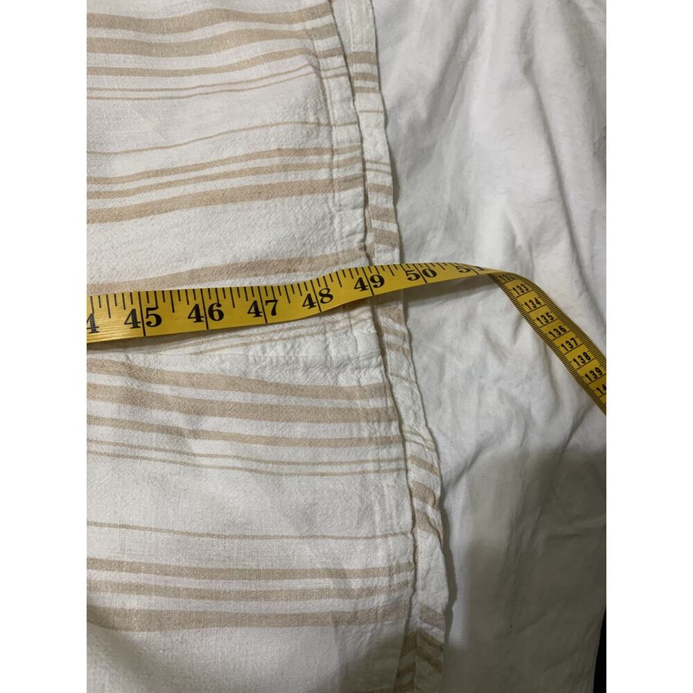 Calypso St. Barth Size 12 Beige & White Striped Beaded Linen Blend Maxi Dress - Picture 6 of 11